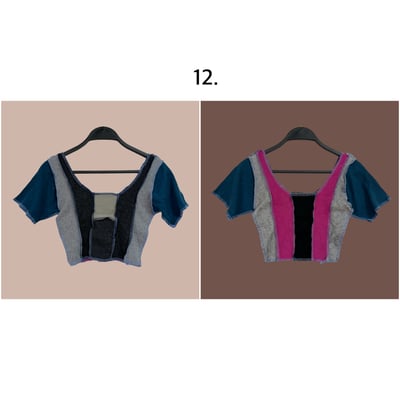 ✿眨眼有電✿ {M0152} 多款_4面穿拷克車邊拼色短版上衣15