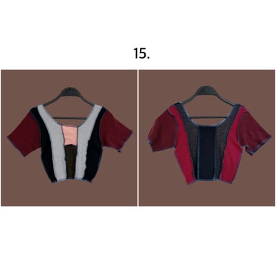 ✿眨眼有電✿ {M0152} 多款_4面穿拷克車邊拼色短版上衣18