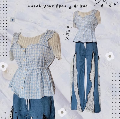 ✿全新選物✿ {A001-2} 細工繡花木耳邊兩穿上衣（現貨）7