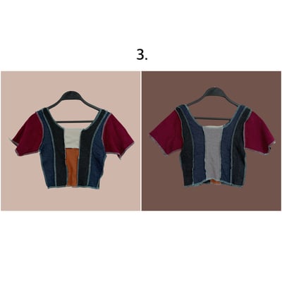 ✿眨眼有電✿ {M0152} 多款_4面穿拷克車邊拼色短版上衣6