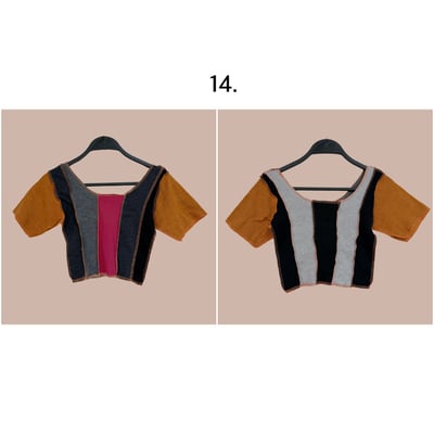 ✿眨眼有電✿ {M0152} 多款_4面穿拷克車邊拼色短版上衣17