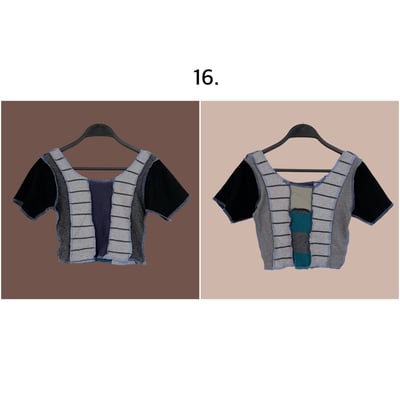 ✿眨眼有電✿ {M0152} 多款_4面穿拷克車邊拼色短版上衣19