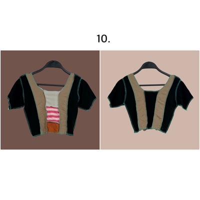 ✿眨眼有電✿ {M0152} 多款_4面穿拷克車邊拼色短版上衣13