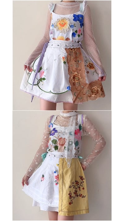 ✿眨眼有電✿ {M0202} 蕾絲綁帶上衣&歐式花布拼縫上衣1