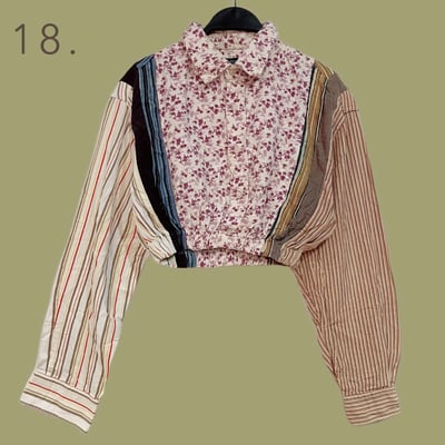 ✿眨眼有電✿ {K0051}  多款-拼布鬆緊短版衣19