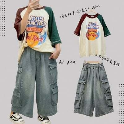 ✿全新選物✿ {A024} 4色拼色袖美式復古T-shirt(現貨)3