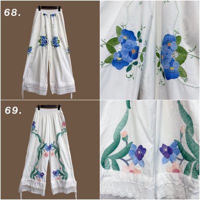 ✿眨眼有電✿ {M0201} 歐式花布改製褲(拼花&褲口蕾絲抽繩)9