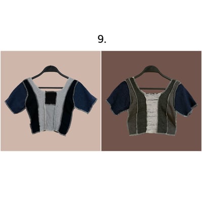 ✿眨眼有電✿ {M0152} 多款_4面穿拷克車邊拼色短版上衣12