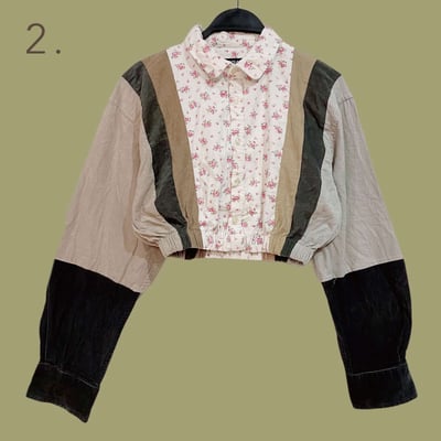 ✿眨眼有電✿ {K0051}  多款-拼布鬆緊短版衣3