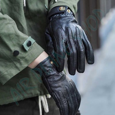 真皮手套 機車皮革夏季手套 復古手套 黃色真皮手套 白色真皮手套 黑色真皮手套 摩托車手套 機車手套3