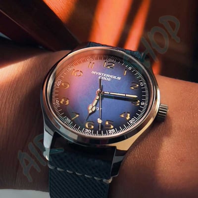 飛行計時錶  真皮錶帶 飛行員錶 復古錶 鈦金屬錶 神秘代碼3