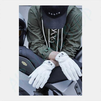 真皮手套 機車皮革夏季手套 復古手套 黃色真皮手套 白色真皮手套 黑色真皮手套 摩托車手套 機車手套4