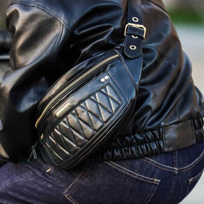 復古菱格紋皮革包 摩托車側背包 重機包 復古側背包2