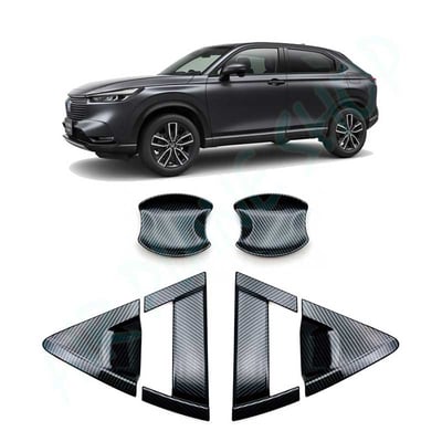 HRV門碗貼 HRV門把飾片 三代HRV車門飾條 2022HRV碳纖維裝飾1
