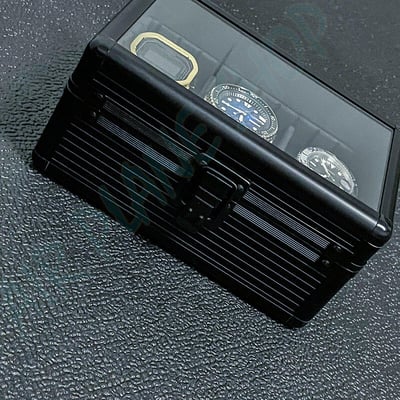 三格錶盒 黑色鋁手錶盒 保險箱 行李箱風格 黑鋁合金5