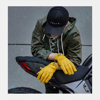 真皮手套 機車皮革夏季手套 復古手套 黃色真皮手套 白色真皮手套 黑色真皮手套 摩托車手套 機車手套1