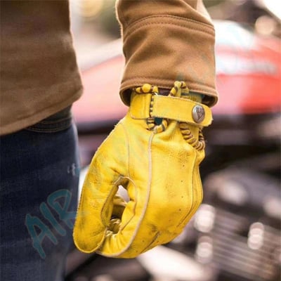 復古真皮手套 機車皮革夏季手套 復古手套 黃色真皮手套 白色真皮手套 黑色真皮手套 摩托車手套 機車手套3