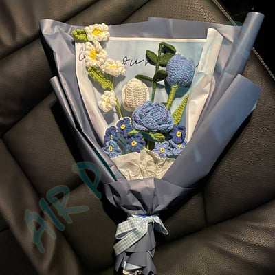 手工毛線編織花束 情人節花束 交換禮物 聖誕花束永生花2