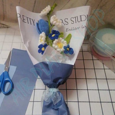 手工毛線編織花束 情人節花束 交換禮物 聖誕花束永生花4