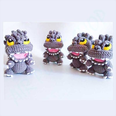 哥吉拉鑰匙圈 哥吉拉吊飾 手工編織 客製化禮物 godzilla5