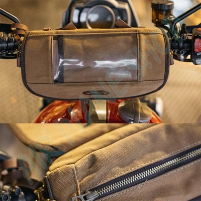 復古摩托車手把包 重機導航包 機車導航包 騎行包 凱旋導航支架2