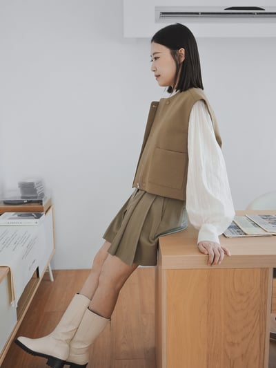 G10 法式百摺設計褲裙3