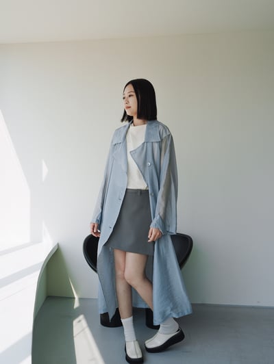 T01 高級感。夏季透膚長版罩衫3