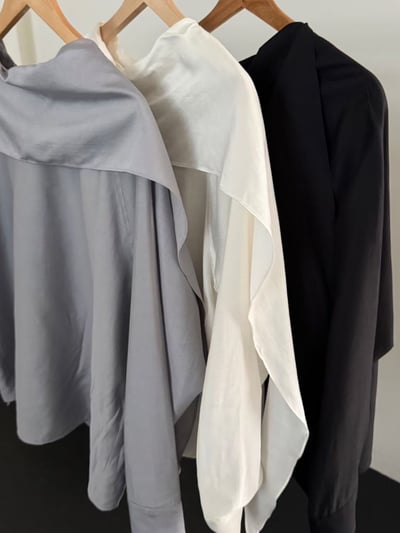 B12 千金氛圍感圍巾領上衣2