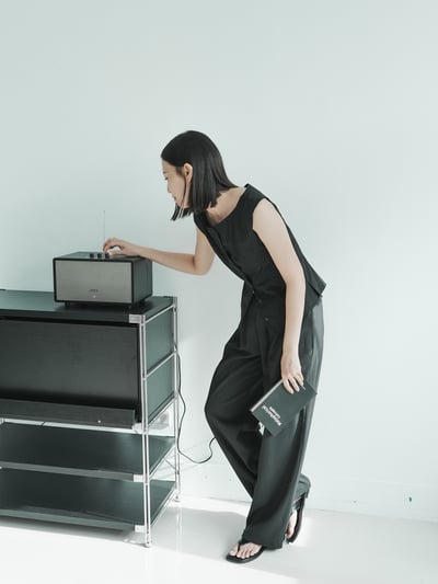 H22 白拼接鬆緊西褲7