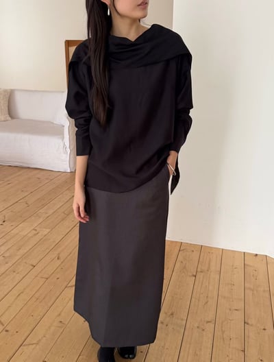 B12 千金氛圍感圍巾領上衣7