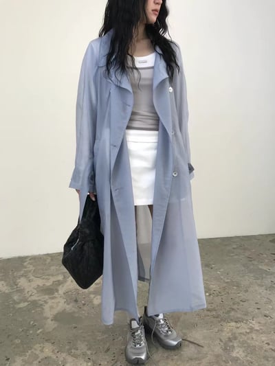 T01 高級感。夏季透膚長版罩衫13