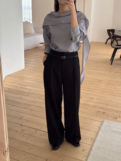 B12 千金氛圍感圍巾領上衣3