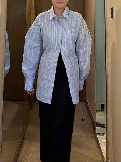 B11 立體直紋後綁設計款襯衫11