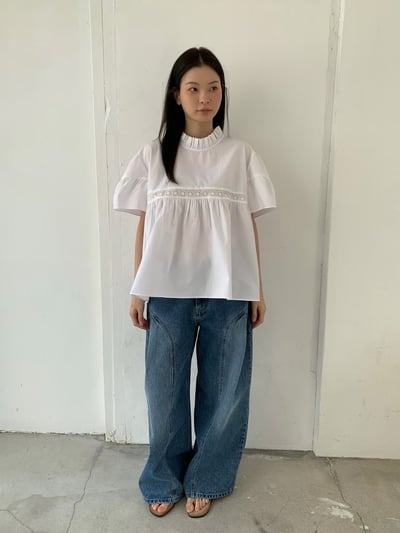 K03 花紋刺繡立領上衣8
