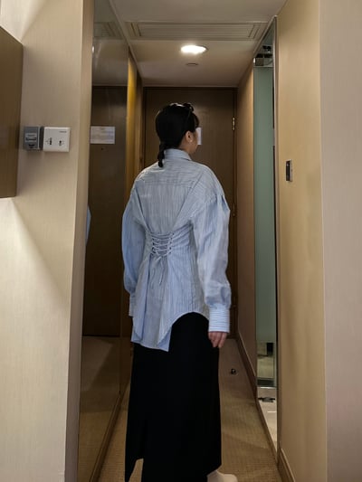 B11 立體直紋後綁設計款襯衫10