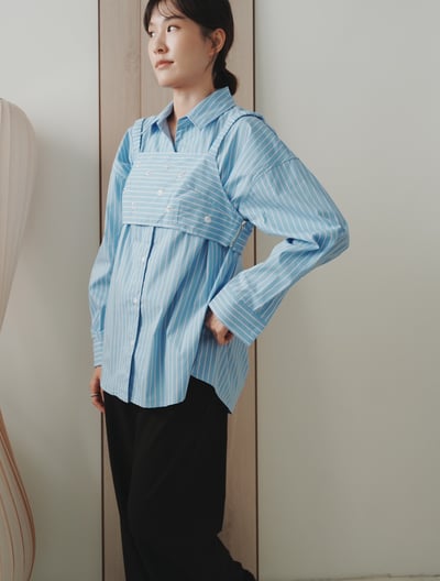 V13 直紋亮片花朵襯衣(SET)6