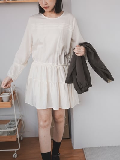 G18 優雅綁帶蛋糕裙擺洋裝3