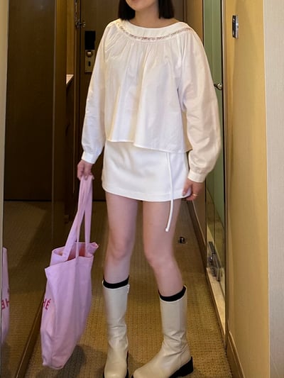 B01 氣質蕾絲大圓領上衣2