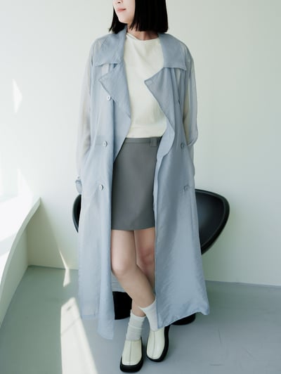 T01 高級感。夏季透膚長版罩衫1