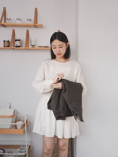 G18 優雅綁帶蛋糕裙擺洋裝1