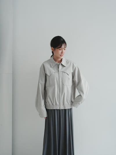 J05 拉鍊風衣片設計外套5