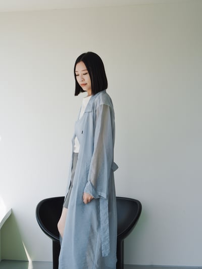 T01 高級感。夏季透膚長版罩衫4