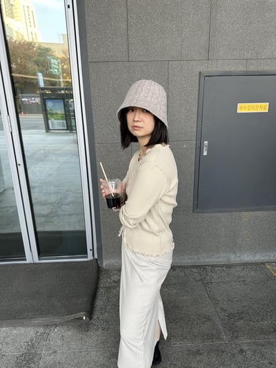 X19 麻花編織圓頂奶油線帽4