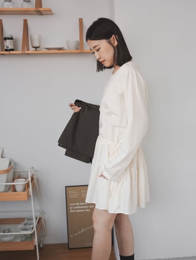 G18 優雅綁帶蛋糕裙擺洋裝2