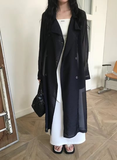 T01 高級感。夏季透膚長版罩衫15