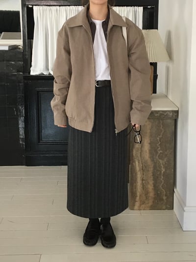 B06 高級感修身直紋裙5