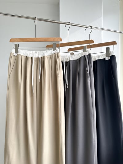 H22 白拼接鬆緊西褲8