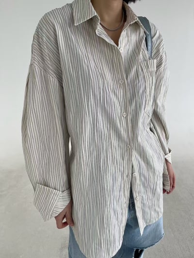 B11 立體直紋後綁設計款襯衫2
