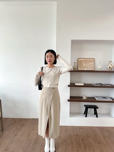 A16 舒適棉質偽二件式上衣4