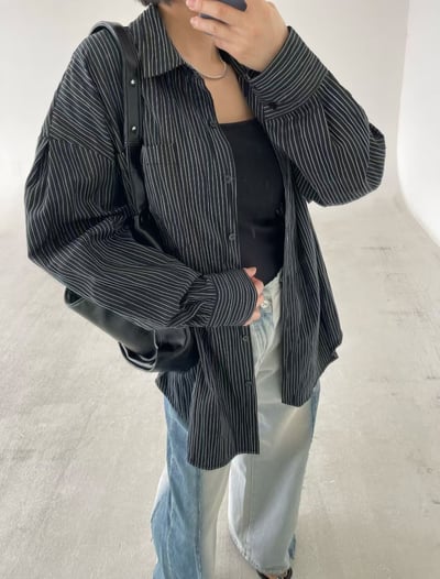 B11 立體直紋後綁設計款襯衫6